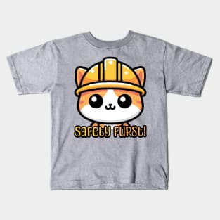 Safety Furst! Cute Osha Cat Pun Kids T-Shirt